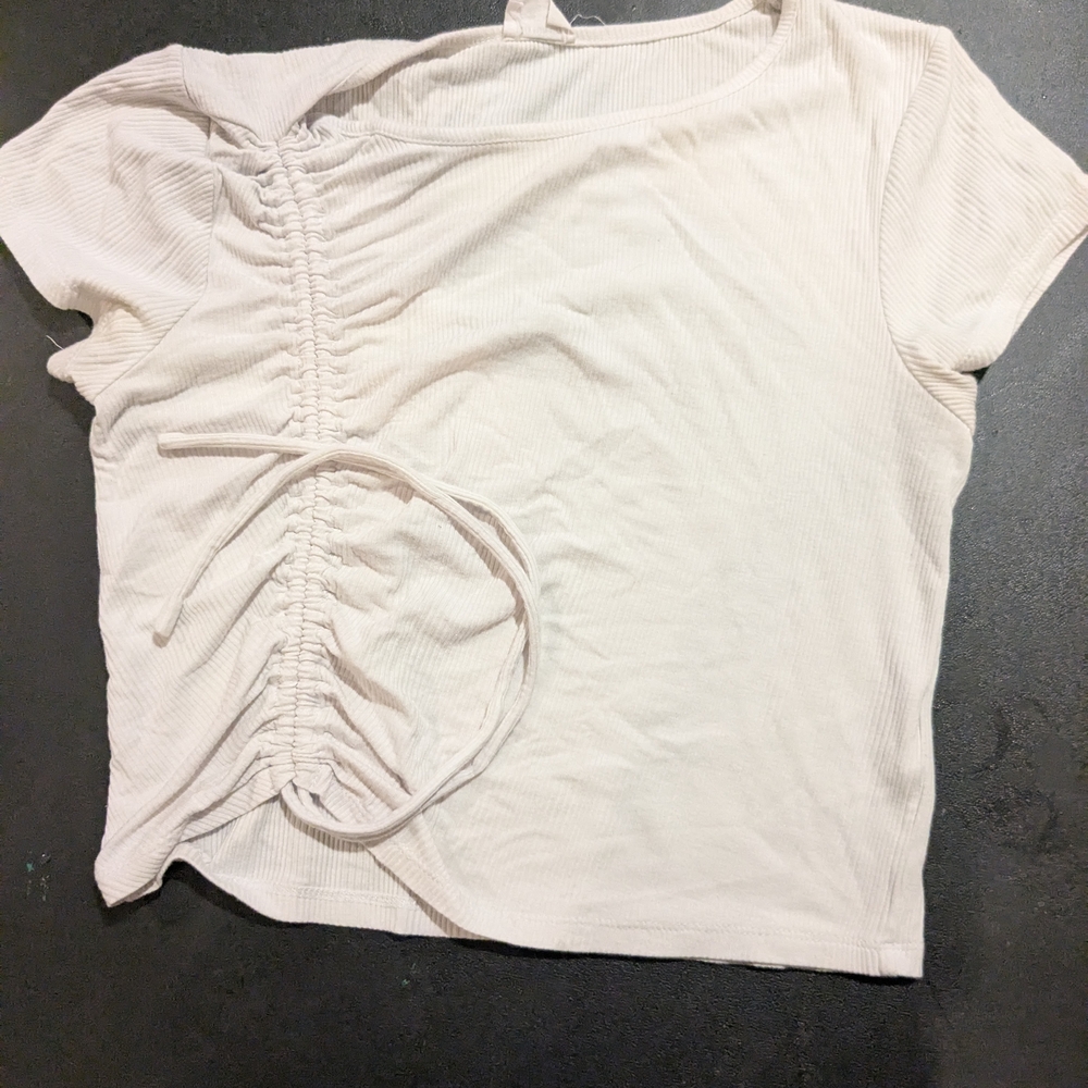 Women's Cream Ruched Top